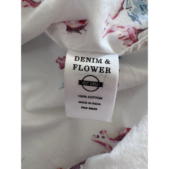 Denim & Flower Ricky Singh Flamingo Button Front Slim Fit XL Short Sleeve Shirt - Picture 9 of 10